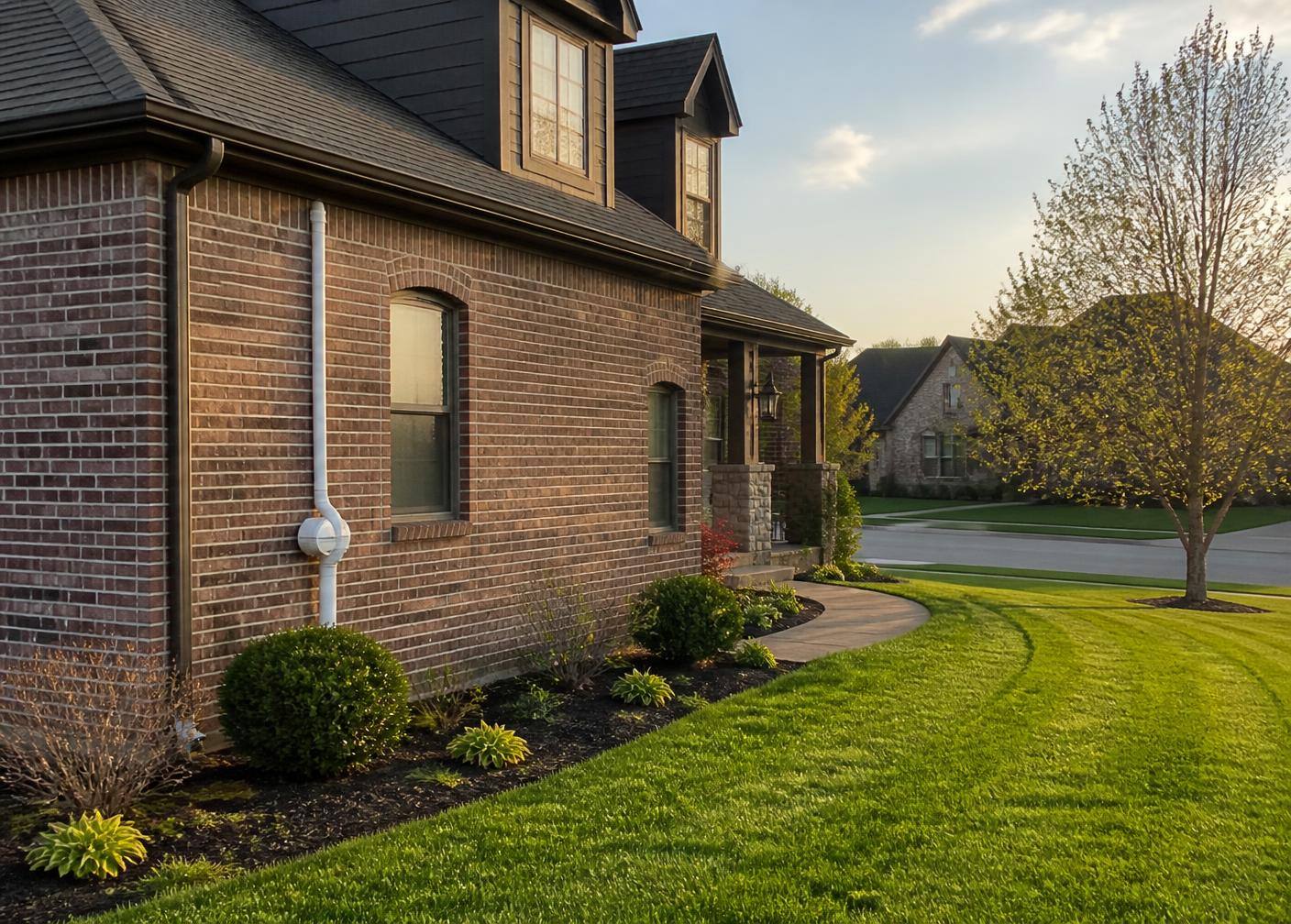 Greater Cincinnati house fitted with a completed radon mitigation system